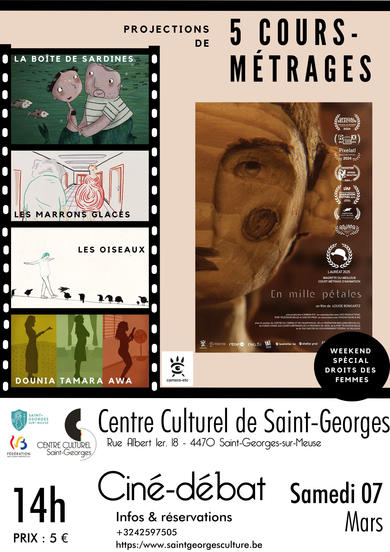 projections de 5 courts métrage - spécial weekend droit des femmes